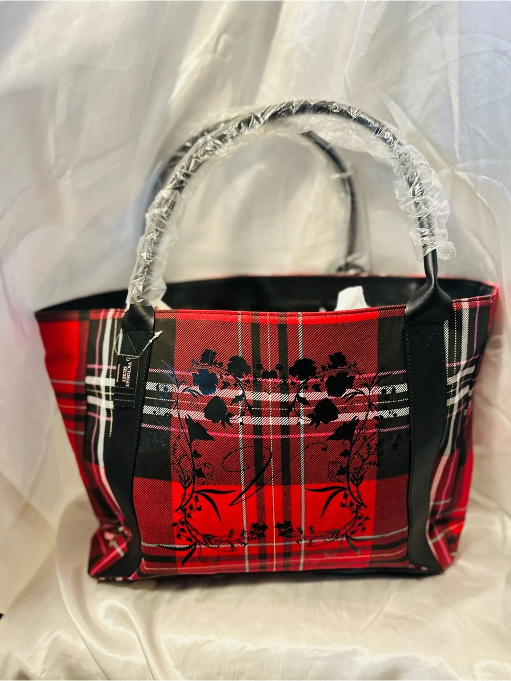 Victoria Secret Big Red & black Tote Bag - 20”X10.5”